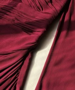Self-portrait Burgundy Iris Wrap Midi Dress READY TO WEAR