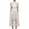 Self-portrait White Abstract Guipure Dress