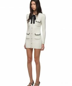 Self-portrait Ivory Lurex Knit Dress