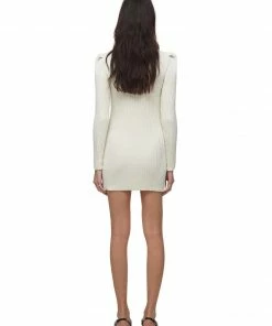 Self-portrait Ivory Lurex Knit Dress