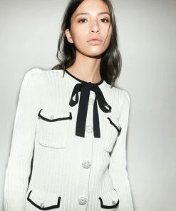 Self-portrait Ivory Lurex Knit Dress