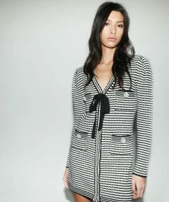 Self-portrait Monochrome Melange Knit Dress READY TO WEAR