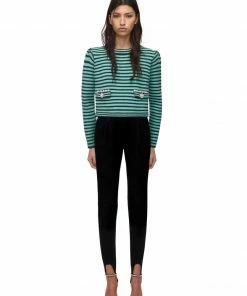 Self-portrait Green Melange Knit Jumper READY TO WEAR