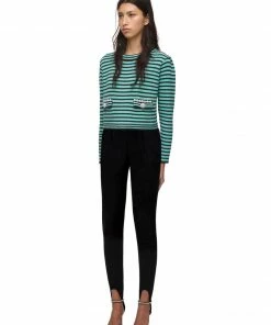 Self-portrait Green Melange Knit Jumper READY TO WEAR