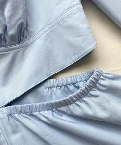 Self-portrait Dresses Blue Cotton Cut Out Dress