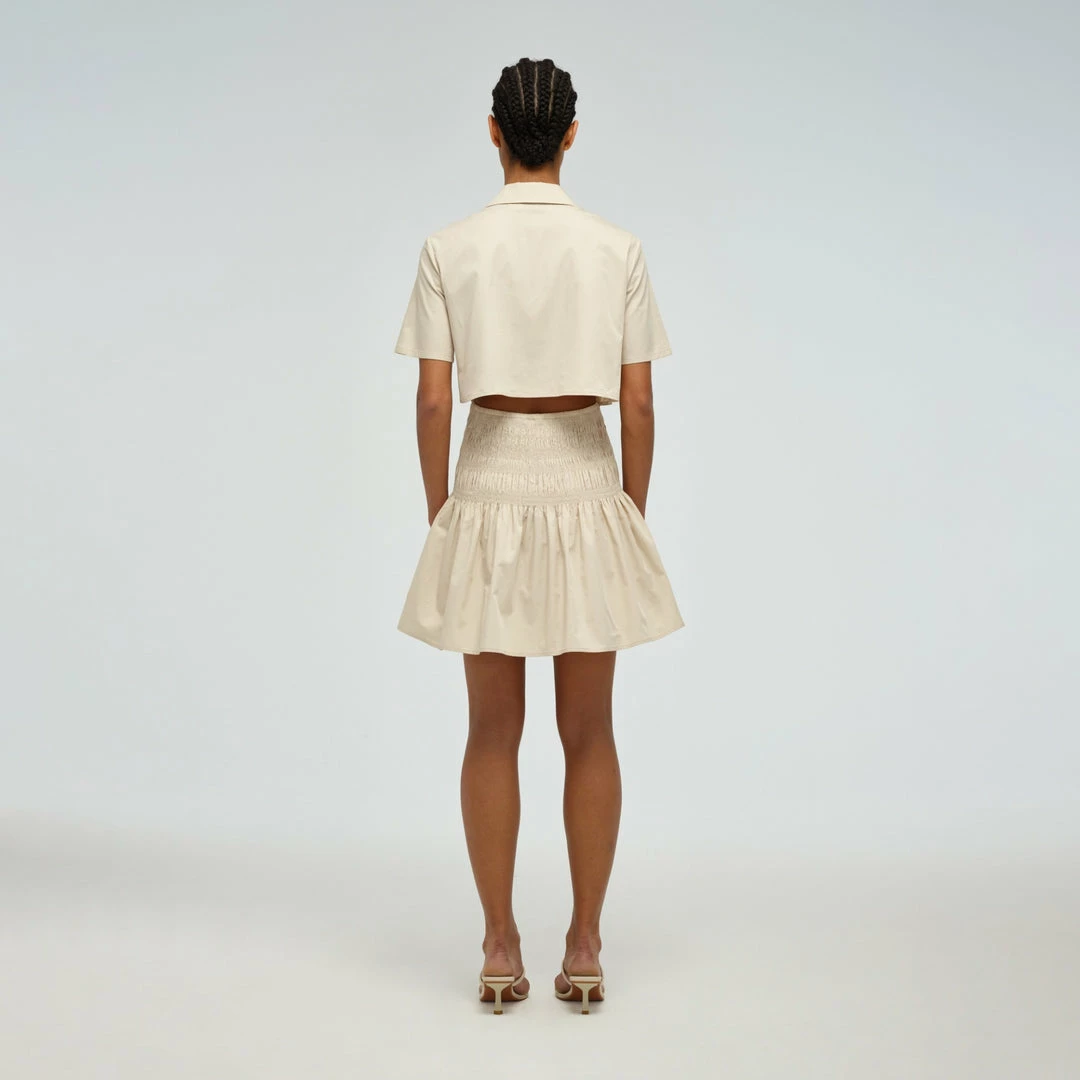 Self-portrait Shirred Cotton Mini Dress READY TO WEAR