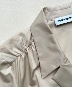 Self-portrait Shirred Cotton Mini Dress READY TO WEAR