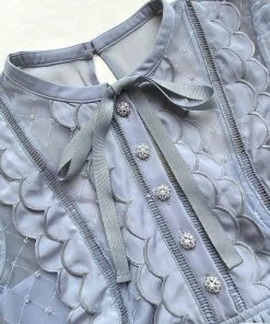 Self-portrait Beaded Mesh Midi Dress READY TO WEAR