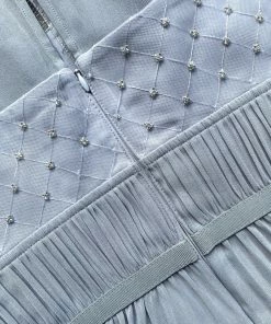 Self-portrait Beaded Mesh Midi Dress READY TO WEAR