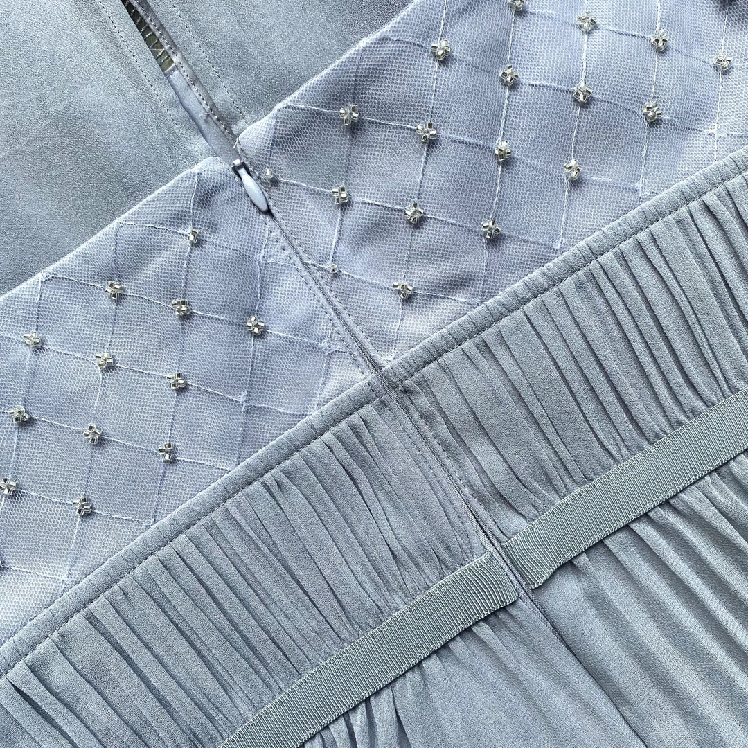 Self-portrait Beaded Mesh Midi Dress READY TO WEAR