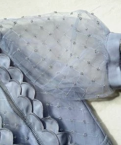 Self-portrait Beaded Mesh Midi Dress READY TO WEAR