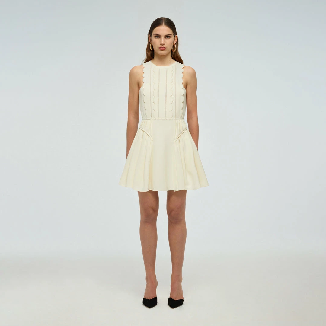 Self-portrait Crepe Scallop Mini Dress