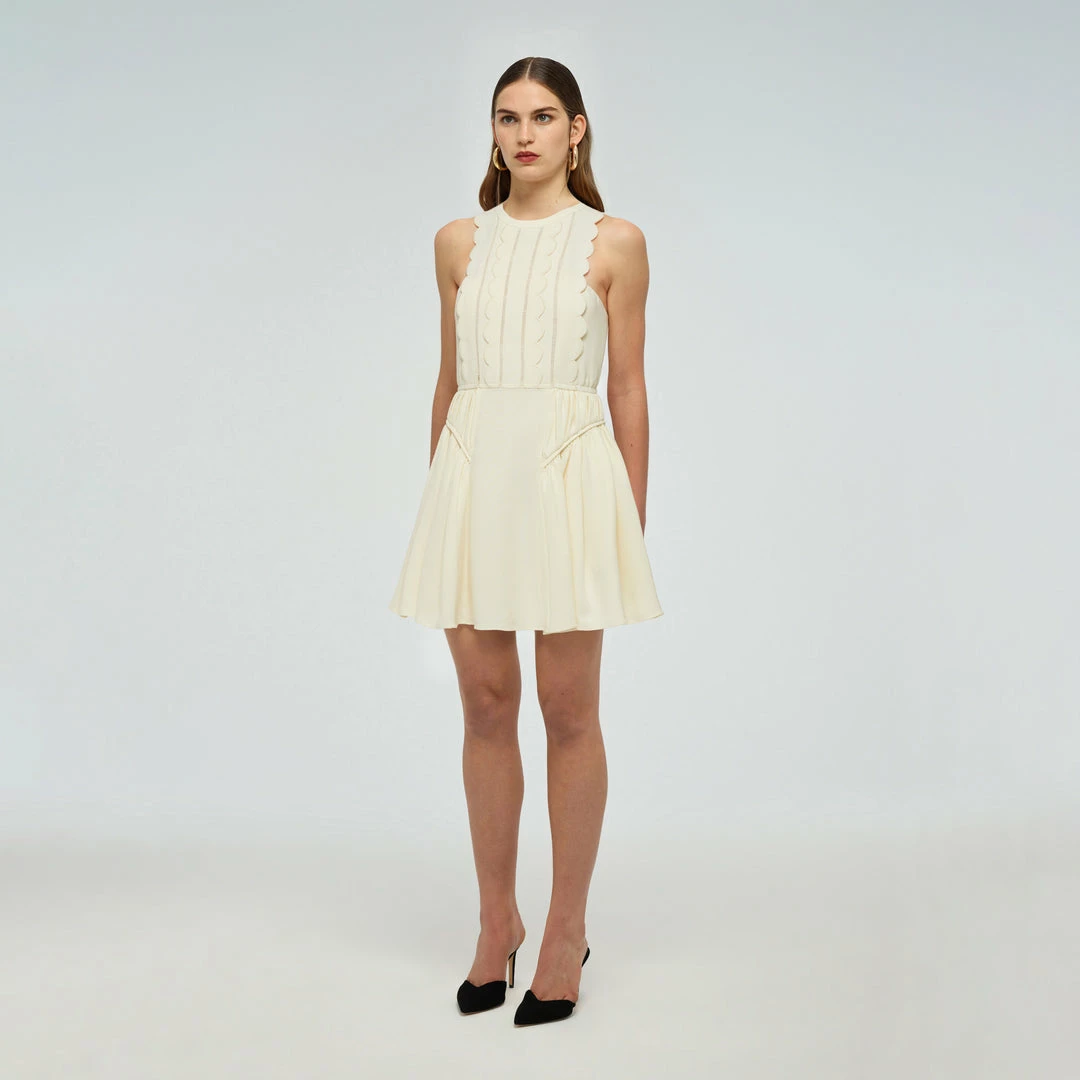 Self-portrait Crepe Scallop Mini Dress