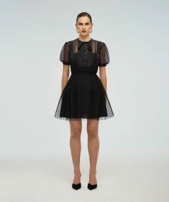 Self-portrait Beaded Mesh Mini Dress READY TO WEAR