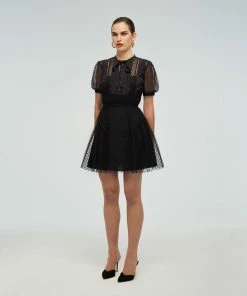 Self-portrait Beaded Mesh Mini Dress READY TO WEAR