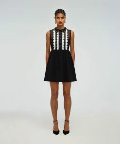 Self-portrait Monochrome Scallop Dress READY TO WEAR