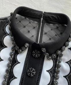 Self-portrait Monochrome Scallop Dress READY TO WEAR