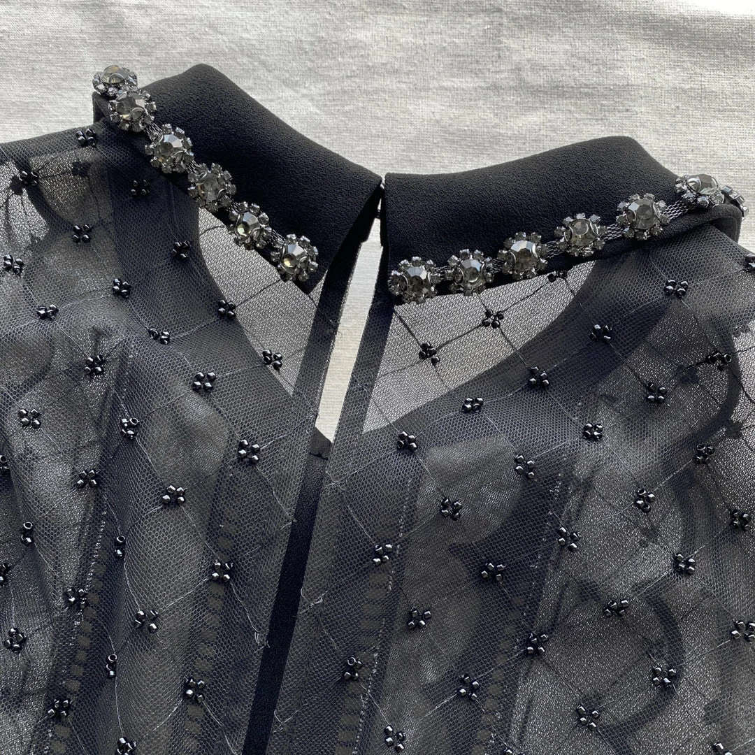 Self-portrait Monochrome Scallop Dress READY TO WEAR