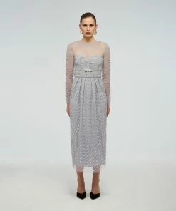 Self-portrait Cluster Sequin Midi Dress