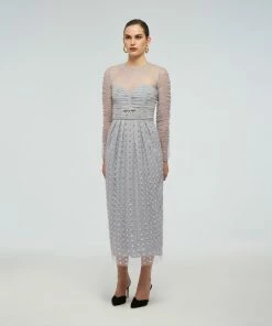 Self-portrait Cluster Sequin Midi Dress