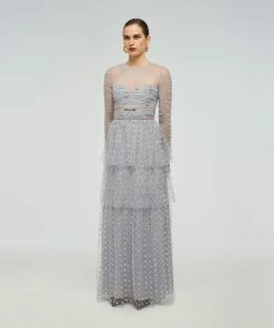 Self-portrait Cluster Sequin Maxi Dress