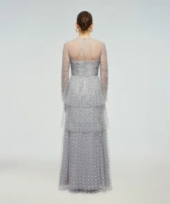 Self-portrait Cluster Sequin Maxi Dress