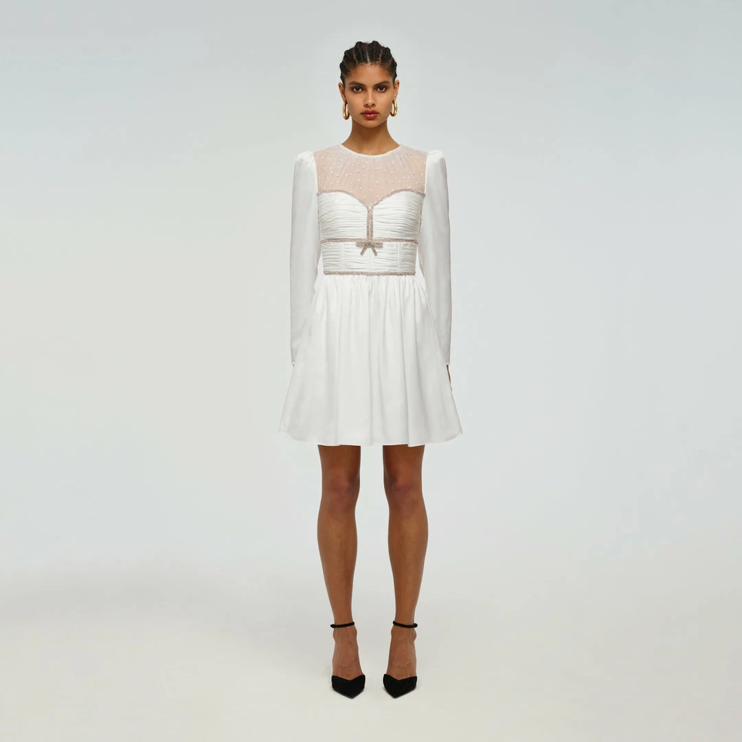 Self-portrait Diamante Trim Mini Dress