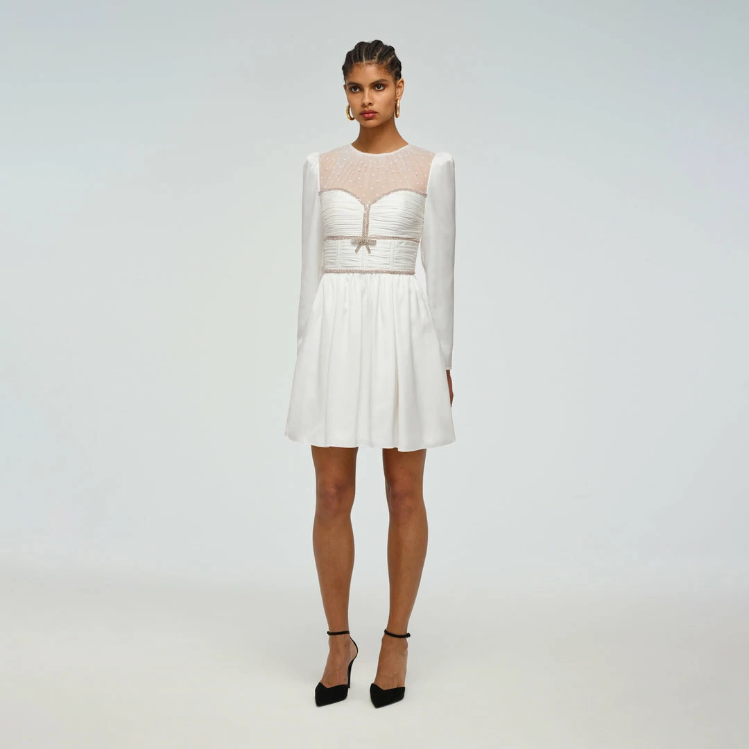 Self-portrait Diamante Trim Mini Dress