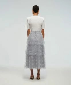 Self-portrait Cluster Sequin Midi Skirt READY TO WEAR