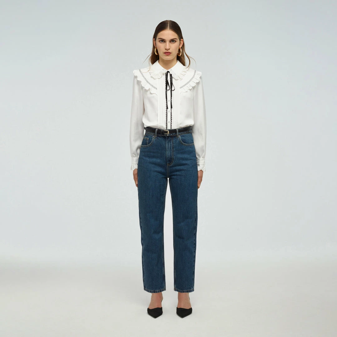 Self-portrait Frill Yoke Shirt