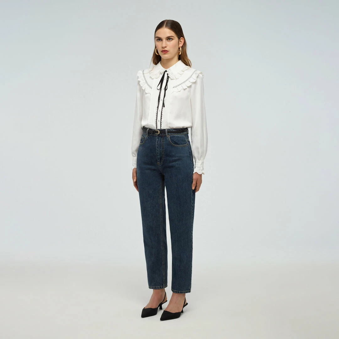 Self-portrait Frill Yoke Shirt