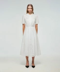 Self-portrait Cotton Broderie Midi Dress