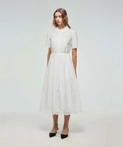 Self-portrait Cotton Broderie Midi Dress