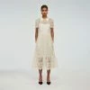 Self-portrait READY TO WEAR Ivory Guipure Midi Dress