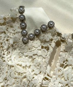 Self-portrait READY TO WEAR Ivory Guipure Midi Dress