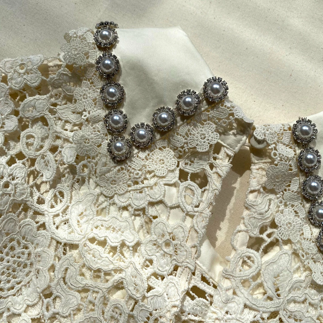 Self-portrait READY TO WEAR Ivory Guipure Midi Dress