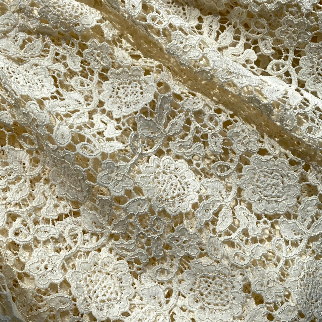 Self-portrait READY TO WEAR Ivory Guipure Midi Dress