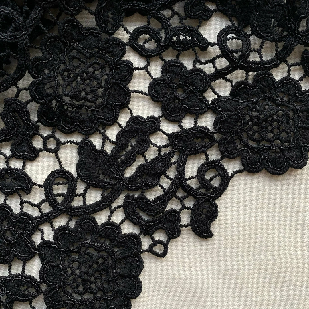 Self-portrait Black Guipure Lace Top