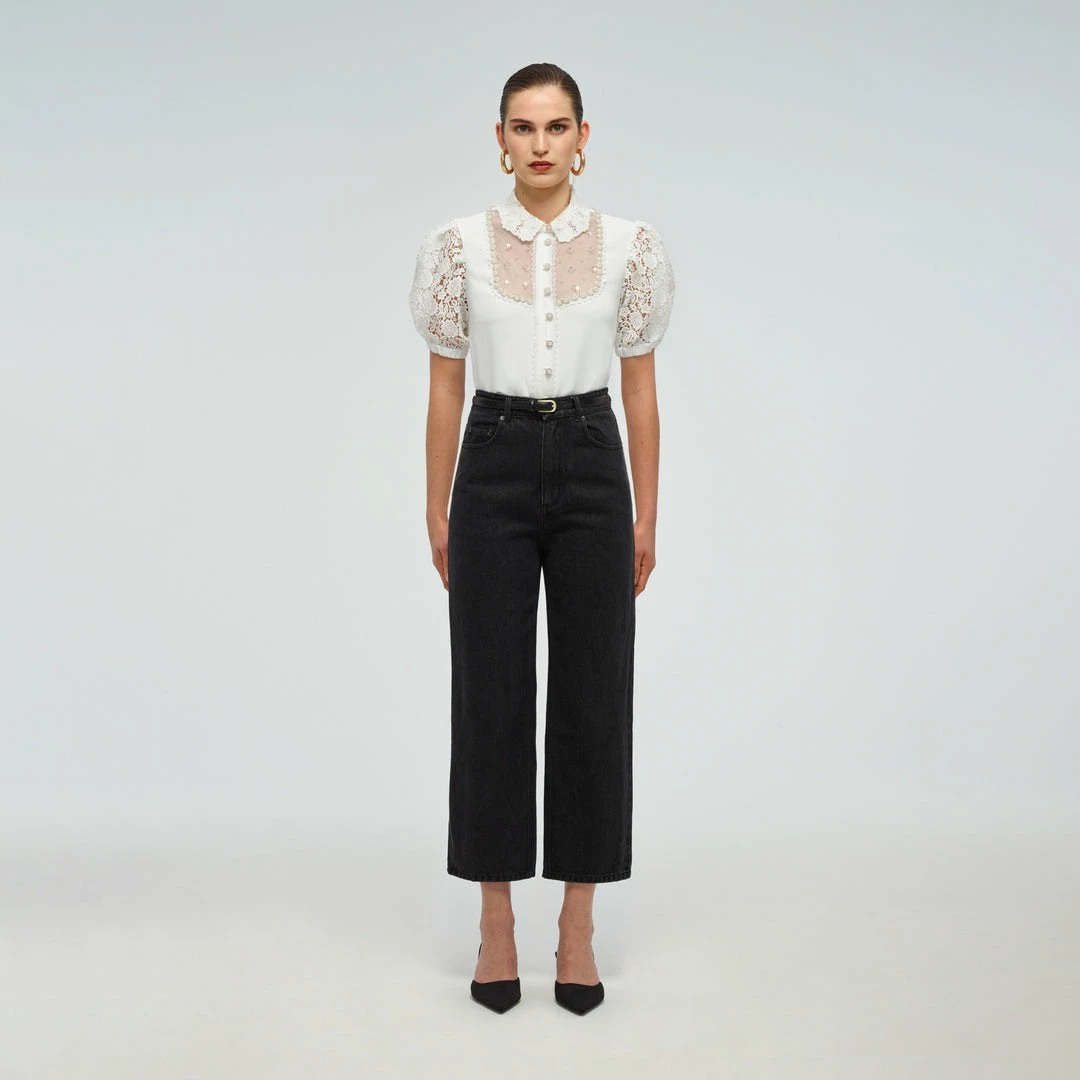 Self-portrait Sequin Crepe Blouse