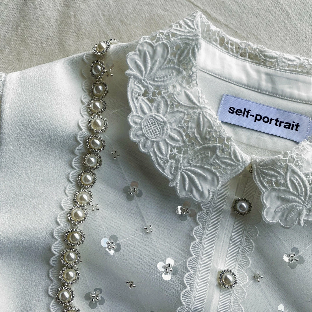 Self-portrait Sequin Crepe Blouse