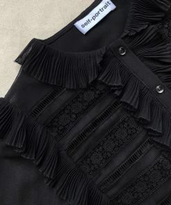 Self-portrait READY TO WEAR Black Chiffon Blouse