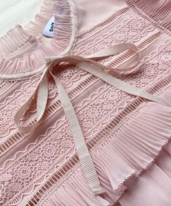 Self-portrait Pink Broderie Chiffon Midi Dress Dresses