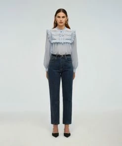 Self-portrait Blue Chiffon Blouse