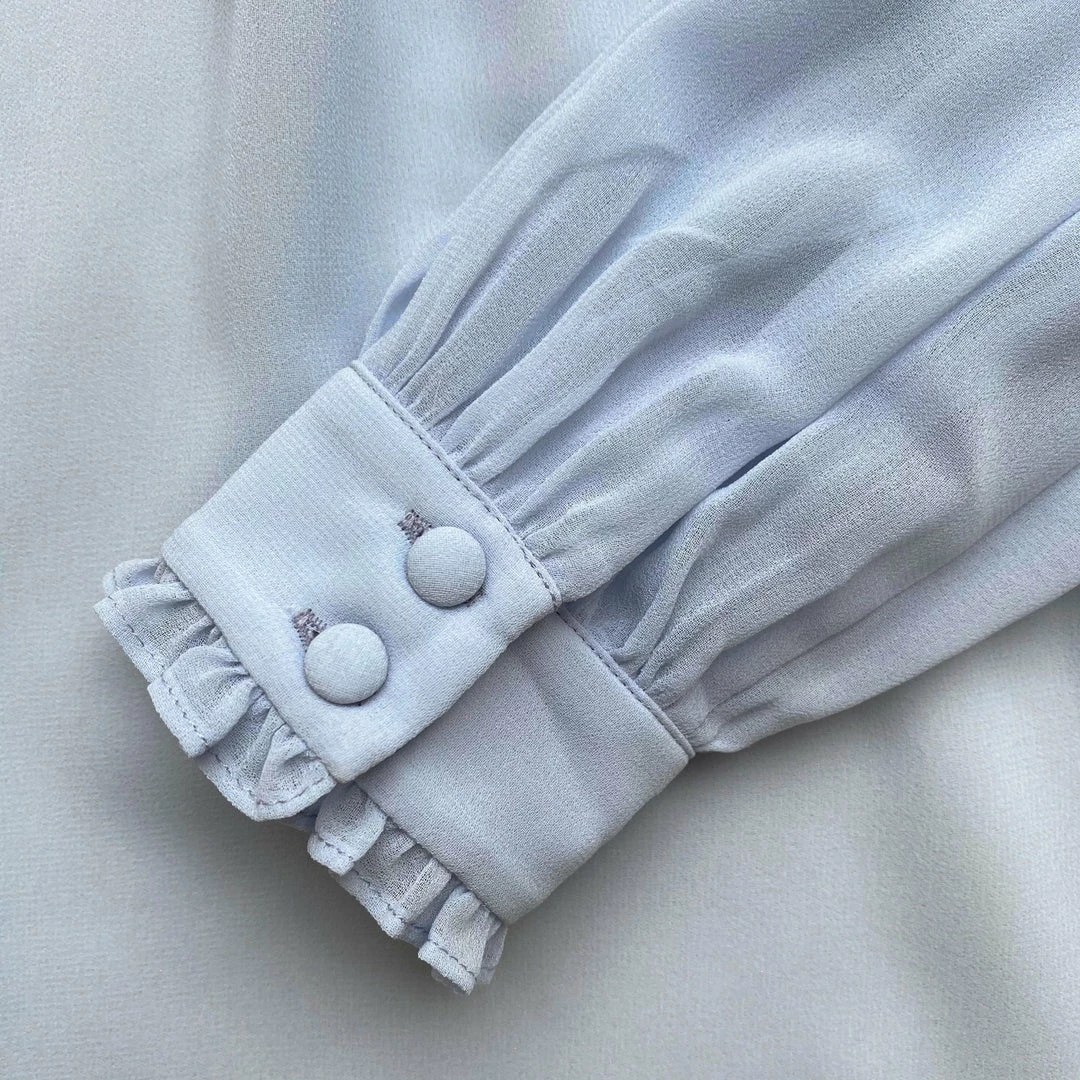 Self-portrait Blue Chiffon Blouse