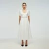 Self-portrait Cotton Diamante Trim Dress READY TO WEAR