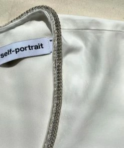 Self-portrait Cotton Diamante Trim Dress READY TO WEAR