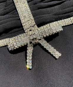 Self-portrait Black Crepe Diamante Mini Dress READY TO WEAR