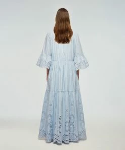 Self-portrait Embroidered Cotton Maxi Dress