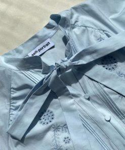 Self-portrait Embroidered Cotton Maxi Dress