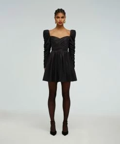 Self-portrait READY TO WEAR Lace Back Taffeta Mini Dress